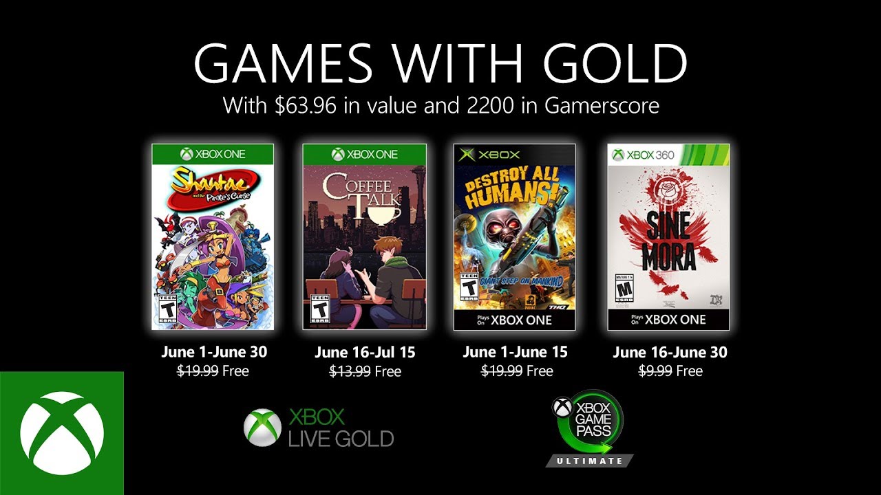 Игры Xbox Live Gold в июне