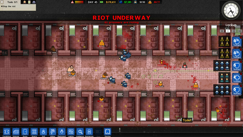 Создать место для встречи с 8 стульями prison architect